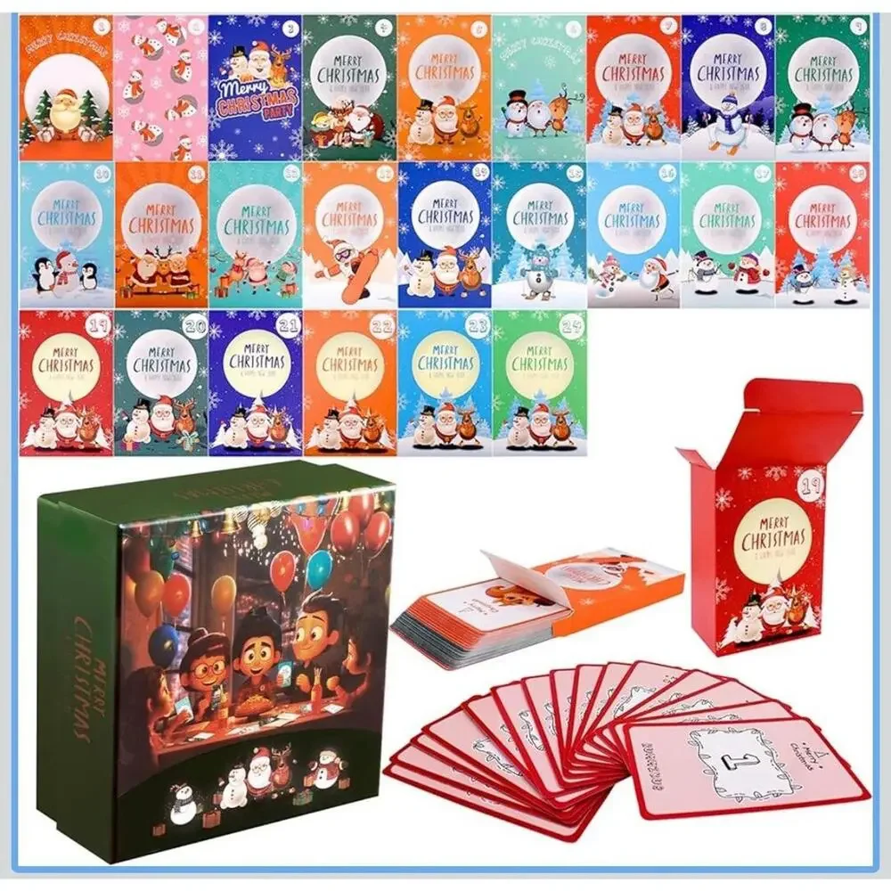 Christmas Board Game Set, Advent Calendar 24-day Countdown Card‎ Games
